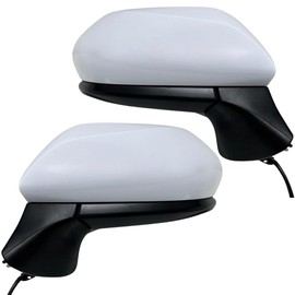 Spieg Side Mirror Set for 2018-2024 Toyota Camry LE | Pair Side View Mirror Assembly Power Adjustment Non-Heated Glass Manual Folding | Painted White 3 Pins