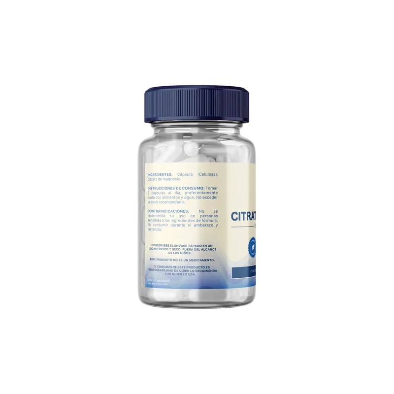 Citrato De Magnesio Pack 200 Caps 500mg 100 Vegano Y