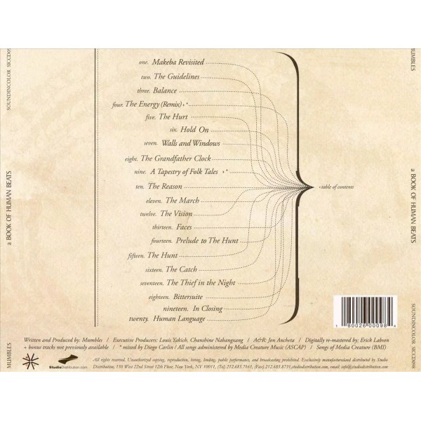 MUMBLES - A BOOK OF HUMAN BEATS NEW CD