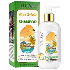 SEFUDUN Rice Water Hair Shampoo and Conditioner Set, 20 fl oz, for Thinning Hair with Rosemary, Biotin, Caffeine Haircare Comfort Cleansing Cleanser Natural - Specification: Rice Water Hair Shampoo and Conditioner