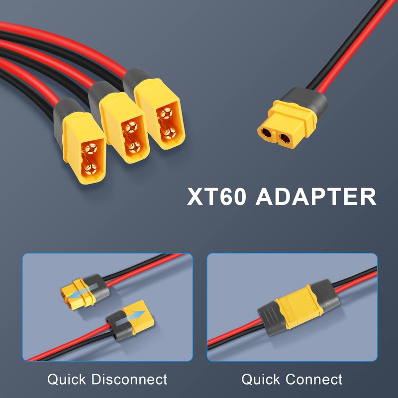 GINTOOYUN XT60 Splitter Extension Cable 1 Female to 3 Male