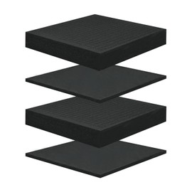 4 Pcs Pick and Pluck Foam 12 x 12 Inch, 2 Sizes Foam Inserts For Cases, Gun Case Polyurethane Foam Sheet for Toolbox, Storage Drawer,Game Box, Crafts (2Pack 12"x12"x2", 2Pack 12"x12"x0.4")