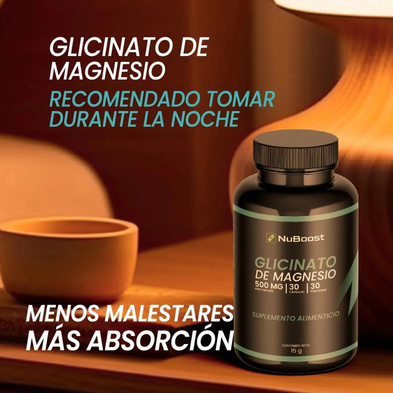 Glicinato Magnesio Nuboost 500 Cápsulas