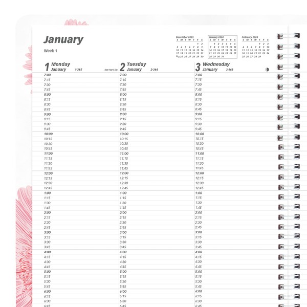 Brownline 2024 Pink Essential Weekly Planner, Appointment Book, 12 Months,