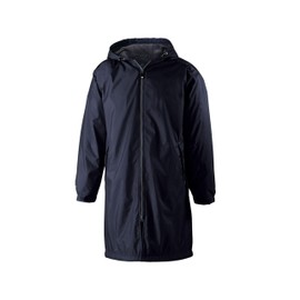 Holloway Men's Standard Conquest Knee-Length Jacket – Warm-Up Wind/Water-Resistant Outerwear, Hooded & Adjustable Fit, Navy, Medium