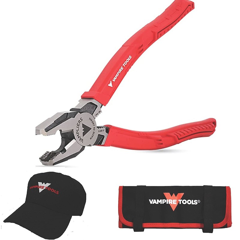 VAMPLIERS 8" PRO Linesman Screw Extraction Pliers + Vampire Tools