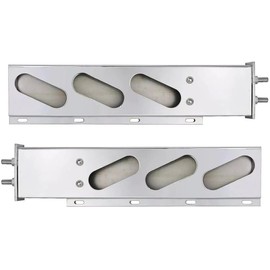 2PCS Stainless Steel Mud Flap Hanger Heavy Duty - 2 1/2" Bolt Spacing, with 4" Light Cutouts, Spring Loaded Mud Flap Rear Bar for Semi Trucks, Lights NOT Included, Pack of 1 Pair