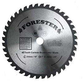 FORESTER - Cuchilla cortadora de cepillo para polvo – Forester de 10 pulgadas x 40 dientes, punta de carburo de metal, cuchillas para corte de seto de zacate, cortadora de malezas de 1 pulgada con