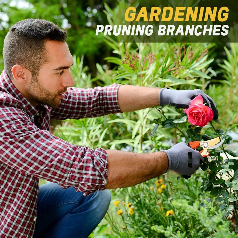 Garden Shears, Sharp Japanese SK5 Steel Blade Effortlessly Prunes 1/4"