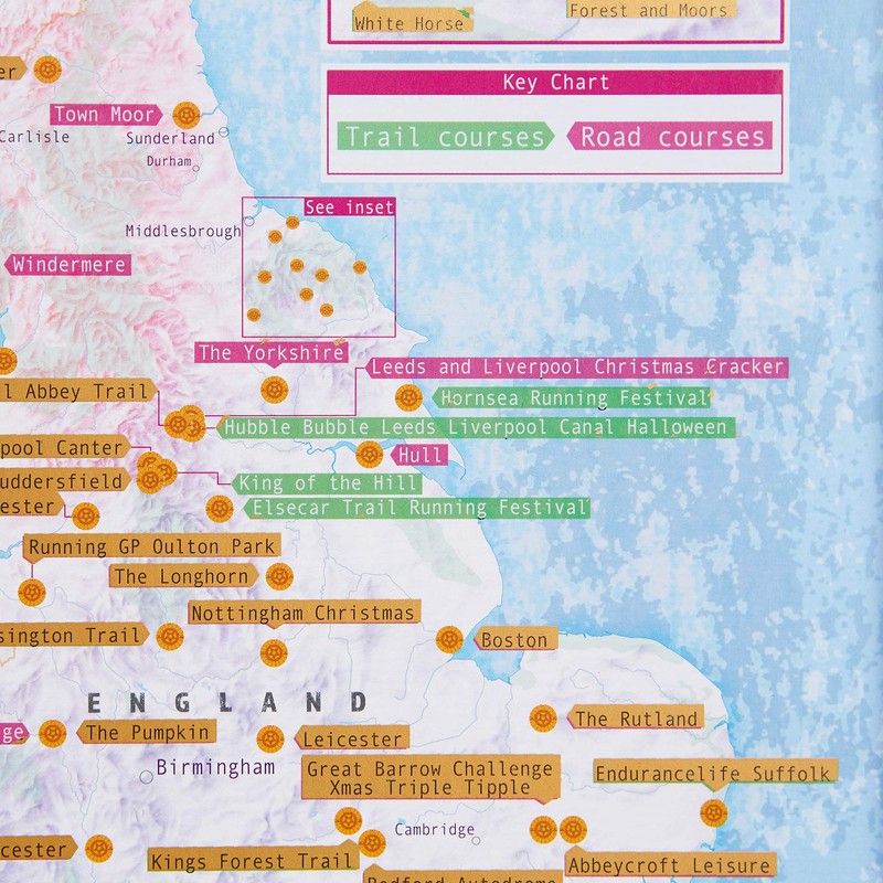 Maps International Scratch Off Marathon Map - UK & Ireland