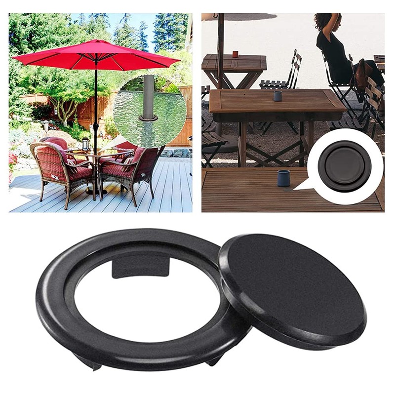 DHinkyoung 2 Set Parasol Hole Rings Plastic Patio Umbrella Table