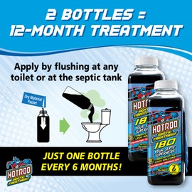Hotrod Septic Tank Treatment - 12 Month Supply Extends System Life and Prevents Costly Repairs - Industrial Grade - Easy to Use