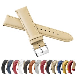 MARCHEL Smooth Leather LLB Leather Strap, Genuine Leather Watch Strap, Cowhide, Fine Leather, beige, Classic