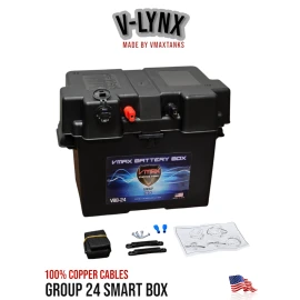 VMAXTANKS Group 24 Battery Box Complete Power Center LED USB-C FOR PowerQueen 100Ah Grp24