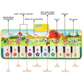 AutoWT Tapete Piano Musical Para Bebé, Alfombra Teclados Infantil
