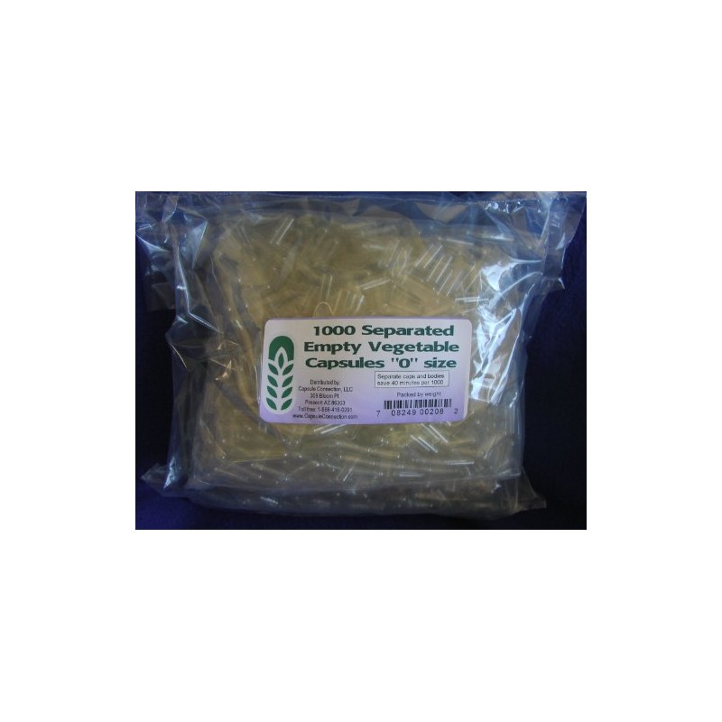 Capsule Connection 1000 Separated Empty Vegetable Capsules, "0" Size, 1000