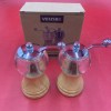 VEIZIBEE Classical Hand Shake Wood Pepper Grinder Set And Gorgeous