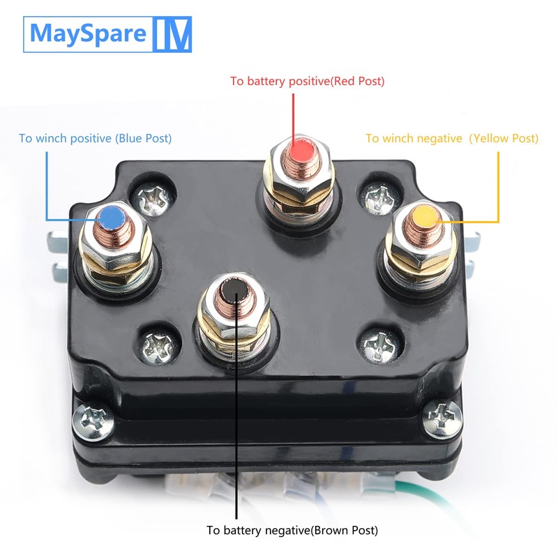 MaySpare 250A 12V Winch Solenoid Relay contactor for AUT UTV