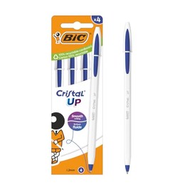 BIC Cristal Up 1.2mm Wide Tip Ballpoint Pen with Two Tone Body, Blue Ink (Pack of 4)