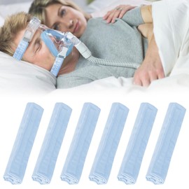 6 Pack Satin CPAP Strap Covers Soft, CPAP Headgear Strap Covers, Comfortable CPAP Supplies Silk CPAP Strap Covers, Universal and Breathable CPAP Mask Cushions for Reducing Red Marks (Sky Blue)