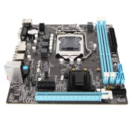 Heayzoki Desktop Motherboard, Channel DDR3 Computer Motherboard for PC, H61 6 USB2.0 DDR3 M.2 NVMe NGFF 100Mbps LAN Micro ATX Motherboard for LGA1155