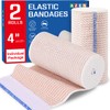 AZEN 4in Premium 2 Pack Elastic Bandage Wrap, Compression Wrap