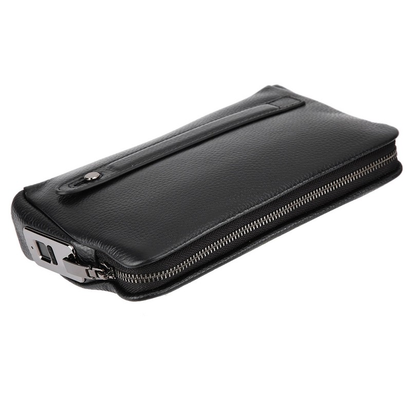 Fipilock FL-V1 Men Zipper Leather Wallet Smart Fingerprint Security Anti