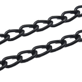 Curb Chain 1.5 m Diameter 2 mm Iron Black Varnished Hardware Store Chain Decorative Chain Link Chain Load Capacity 5 kg