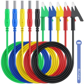 ALLmeter 1M 15A Retractable Banana Plug to Alligator Clip Test Leads Set for Multimeter, Electrical Testing