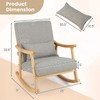 Giantex Upholstered Rocking Chair - Modern Rocker with Rubber Wood
