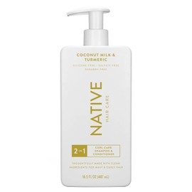Champú y acondicionador 2 en 1 de Native para rizos con leche de coco y cúrcuma - 16.5 oz