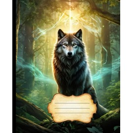 Majestic Wolf Themed Composition Notebook for kids, teens and adults: 111 Wide Ruled Pages