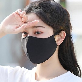 3D Washable Cooling Face Mask for Golf, Summer Cycling & Hiking - UV Protection Cotton Mask Light Blue 2ea