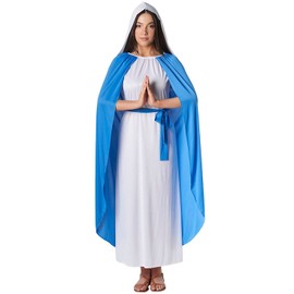 Morph Disfraz Virgen María Mujer, Traje de Navidad María y José, Vestido Santa María para Celebraciones Navideñas, XXL