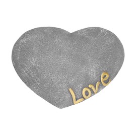 Pet Memorial Stone Heart Shaped Garden Memorial Tombstone Resin Dog Cat Gravestone for Lawn BackyardSesame Gray