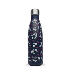 Qwetch - Originals Stainless Steel Insulated Flask 500 ml Hanami Blue - Thermos Flask 24 Hours Cold & 12 Hours Hot - Leak-Proof, BPA-Free, Reusable - Perfect for Sports, Travel, Office & Hiking