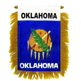 Wholesale lot 3 State of Oklahoma Mini Flag 4"x6" Window Banner w/suction cup