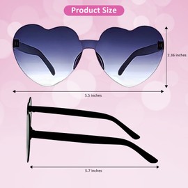 12 Pack Heart Sunglasses, Bachelorette Party Favor, Black Glasses Bulk for Bridal Shower, Bride Team Bridesmaid, Engagement