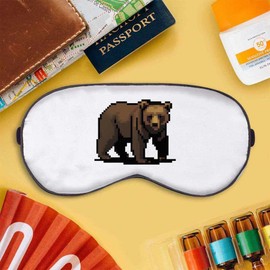 'Pixel Art Brown Bear' Sleep/Travel Eye Mask (EY00020999)