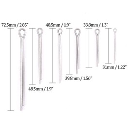 Glarks 150Pcs 304 Stainless Steel Cotter Pin Clip Key Fastner Fitting Assortment Kit