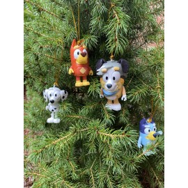 Bluey family and friends Ornaments. Bingo Bluey Heeler Pups Toys Blue Figures
