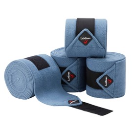 Lemieux Classic Polo Bandages - Premium Fleece Exercise Bandages - Set of Four - Full Size - Ice Blue