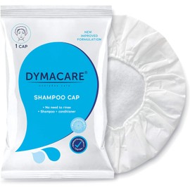 DYMACARE No Rinse Shampoo Cap | Rinse Free Shower Cap that Shampoos & Conditions | pH Balanced, Microwaveable, No Rinse Waterless Hair Wash | 3 Caps