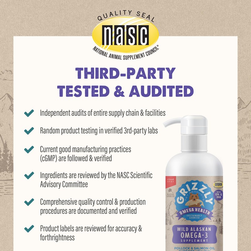 Grizzly Pet Products Omega Health Liquid Omega-3 Supplement for Dogs