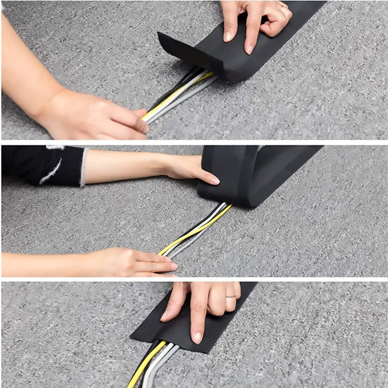 GREAT STONE Carpet, Cable Cover, Wire Cover, Cord Cover, Velcro