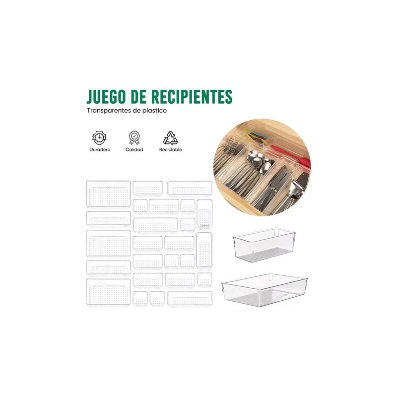 Organizador De Cajones Joyas Maquillaje 25 Pzas De Plástico