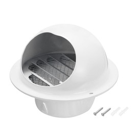 PATIKIL 3 Inch Vent Round Cover, Stainless Steel Exterior Wall Air Vent Louvered Soffit Vent Exhaust Outlet Hood for HVAC Ducting Exhaust Extractor Fan, White