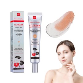 Tinted Face Cream with Centella Asiatica, CC Cream Red Correct CC Cream Colour Correcting Cream Make Up Fondation Moisturising, Improves the Complexion & Moisturises (Dark)