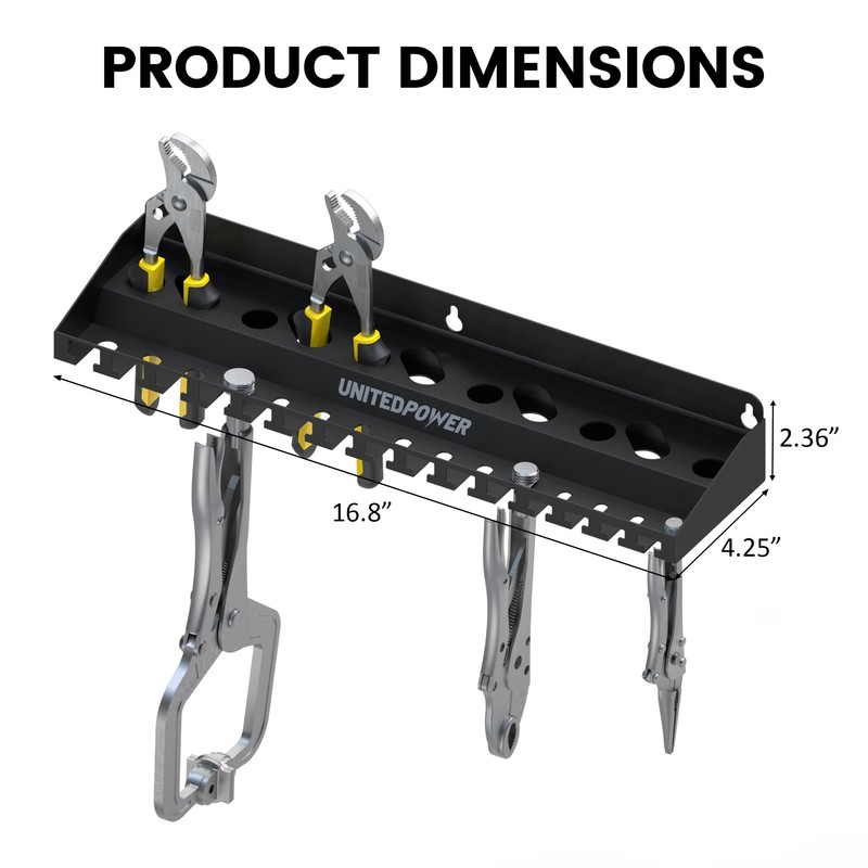 UNITEDPOWER Vise Grip Holder, Wall Mount Pliers Storage Rack Organizer