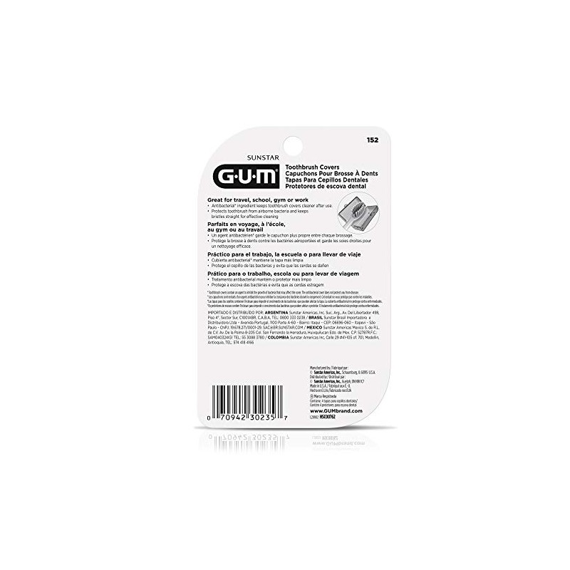 GUM - Protectores para Cepillo Dental con Protección Antibacterial -